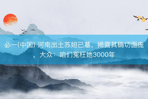 必一(中国) 河南出土苏妲己墓，揭露其确切面庞，大众：咱们冤枉她3000年