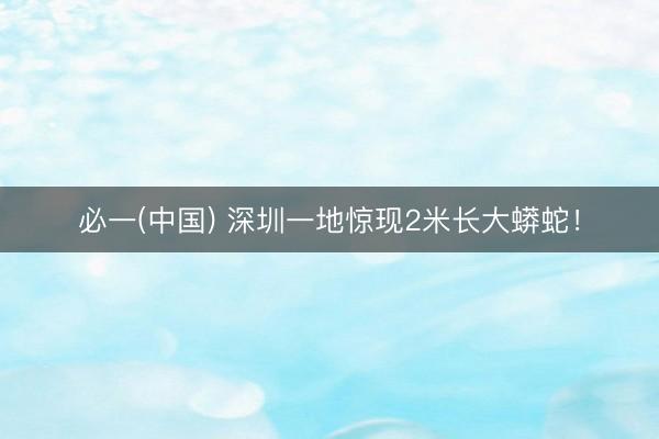 必一(中国) 深圳一地惊现2米长大蟒蛇！