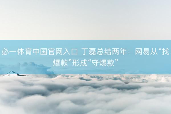 必一体育中国官网入口 丁磊总结两年：网易从“找爆款”形成“守爆款”