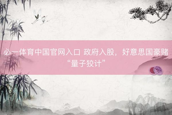 必一体育中国官网入口 政府入股，好意思国豪赌“量子狡计”