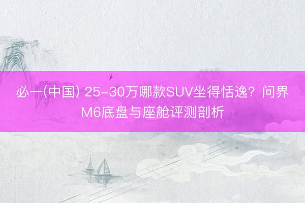 必一(中国) 25-30万哪款SUV坐得恬逸?问界M6底盘与座舱评测剖析