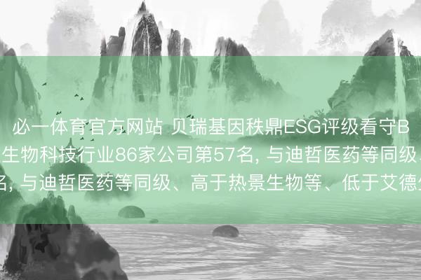 必一体育官方网站 贝瑞基因秩鼎ESG评级看守BBB， 位居GICS三级生物科技行业86家公司第57名， 与迪哲医药等同级、高于热景生物等、低于艾德生物等