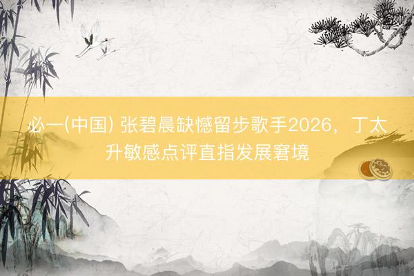 必一(中国) 张碧晨缺憾留步歌手2026,丁太升敏感点评直指发展窘境
