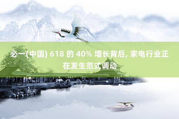 必一(中国) 618 的 40% 增长背后， 家电行业正在发生范式调动