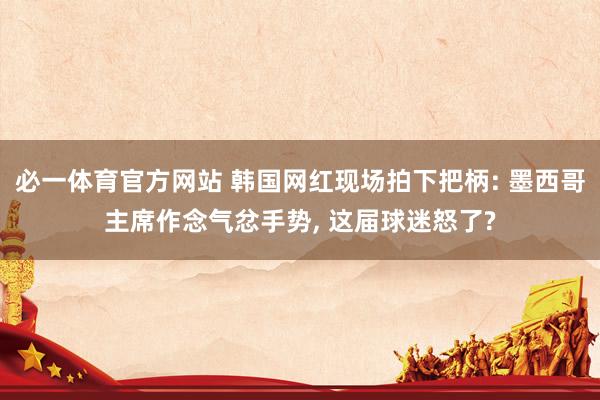 必一体育官方网站 韩国网红现场拍下把柄: 墨西哥主席作念气忿手势， 这届球迷怒了?
